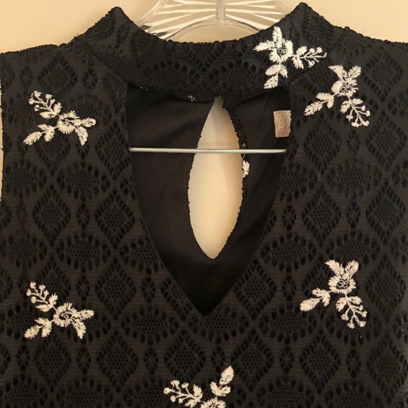 Altar’d State Black Embroidered High Neck Dress - Picture 3 of 10